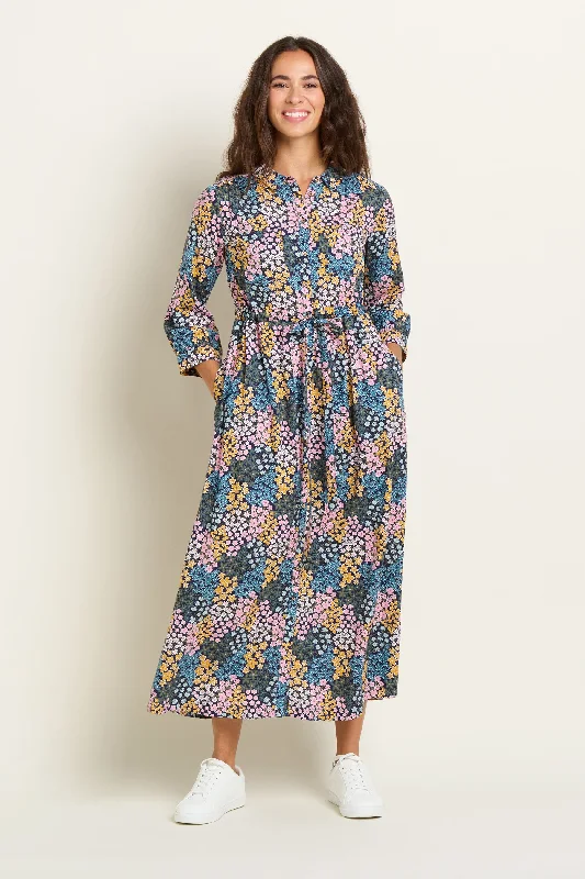 Chic And Comfortable Wildflower Meadow Shirt Dress