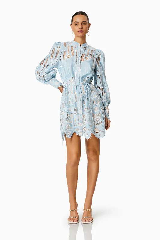 Glamorous Evening Wear Jetsetter Mini Shirt Dress In Blue