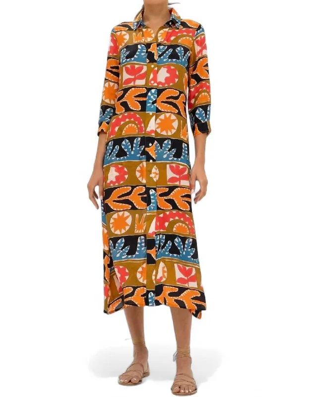 Big Savings Midi Shirt Dress In Canyon