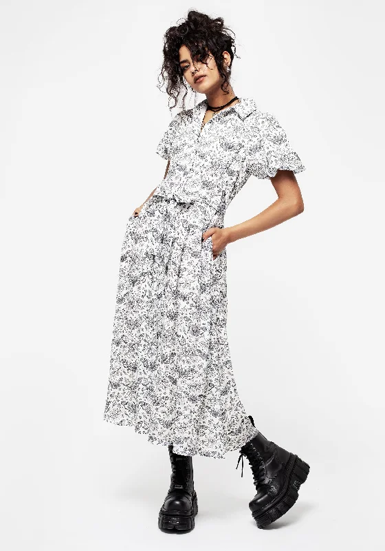 Unbeatable Deals Rosamoth Chiffon Midi Shirt Dress - White