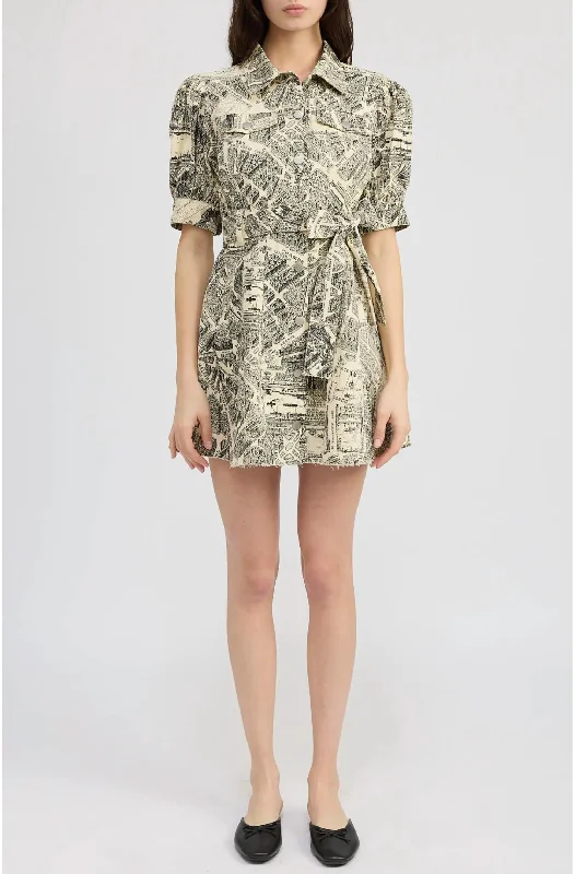 Holiday Attire Sale Adira Belted Shirt Dress In Beige