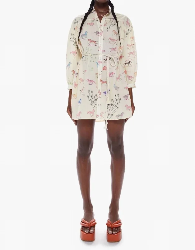 Eclectic Fashion The New To Town Shirt Dress in Goodbye Horses
