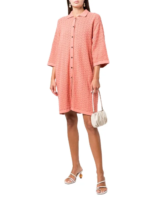 Fashion Forward Outfits Lace Shirt Dress In Burnt Coral