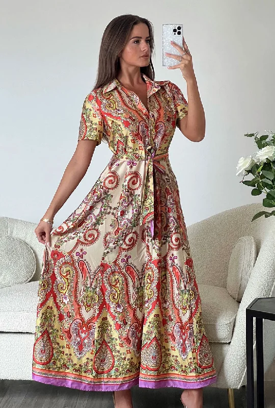 Fashion Forward Outfits GIRL IN MIND AURORA MAXI BORDER PRINT DRESS