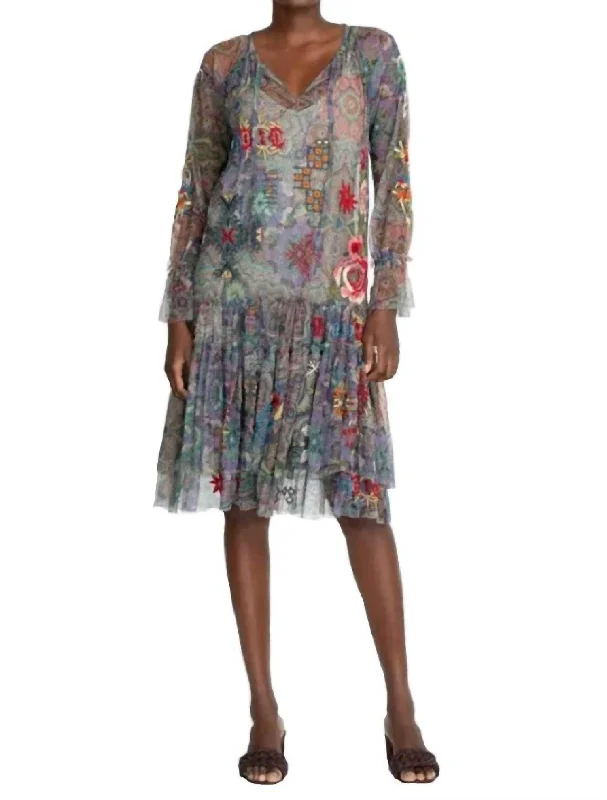 Casual Fashion Wilde Mesh Dress in Multi