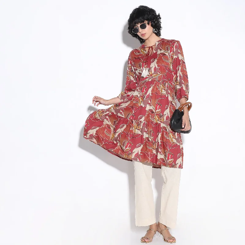 Exclusive Discounts Flare Fit Printed Dress
