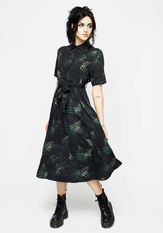 Save Big Fernery Midi Shirt Dress
