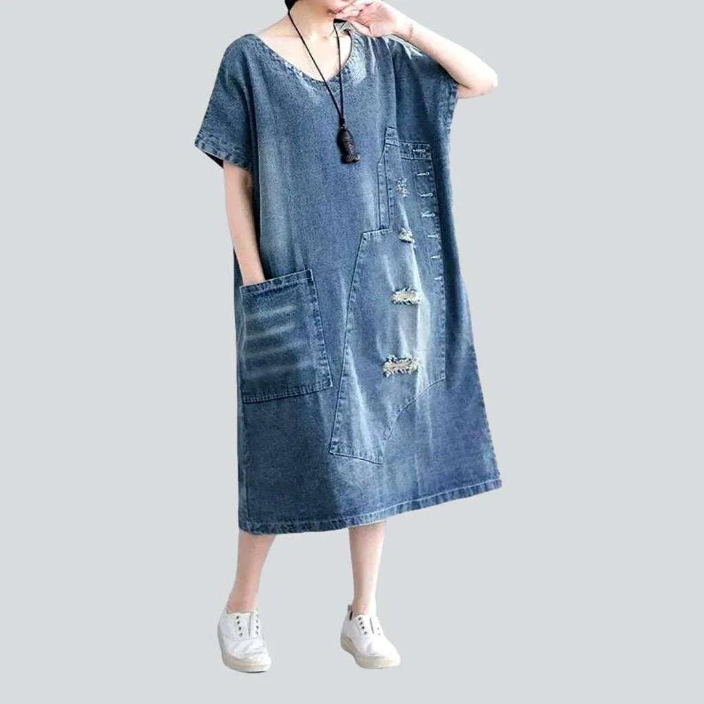 Clothes Sales Frayed street jean dress
