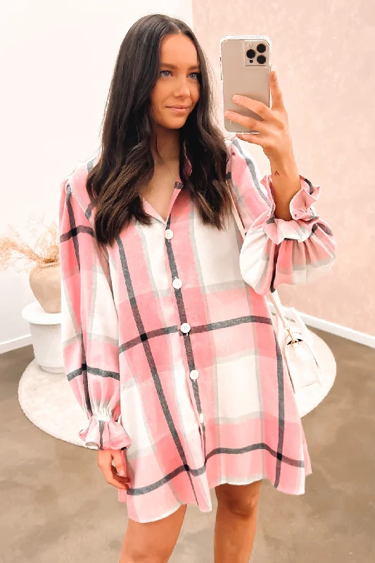 Attire Sale Ciara Shirt Dress Pink