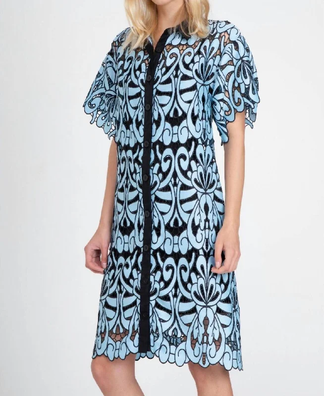 Limited Time Deal Gaia Shirt Dress In Blue Hacienda
