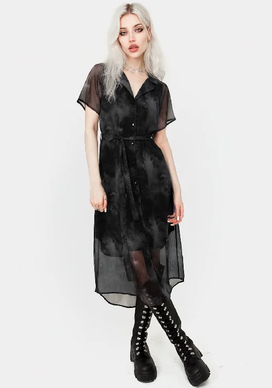 Bold Fashion Tempest Midi Tie Waist Shirt Dress