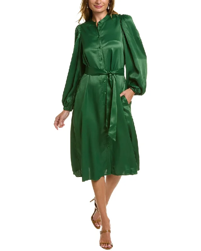 Evening Elegance Boden Satin Midi Shirt Dress