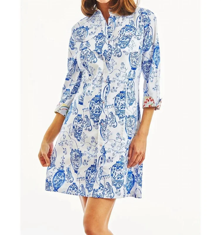 Big Savings Sag Harbor Shirt Dress In White,blue