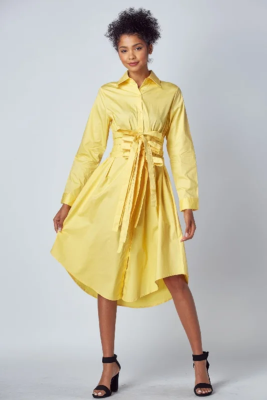 Trendy Fashion For Women FASHNZFAB Women's Shirt Dress With Tie Up Belt Detail