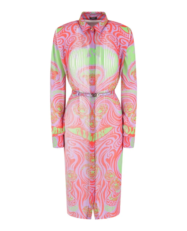 Flash Sale Clothing Medusa Music Pleated Shirt Dress