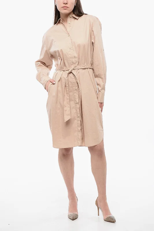 Women's Clothing Online Sale Woolrich Belted Long Sleeved Shirt Dress