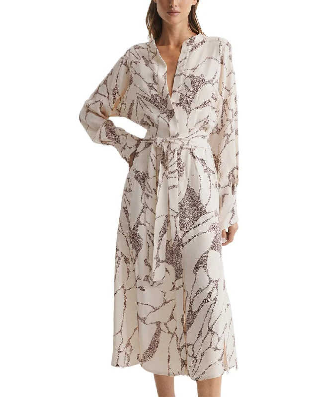 Trend Setting Wardrobe Reiss Darcy Print Belted Midi Shirt Dress