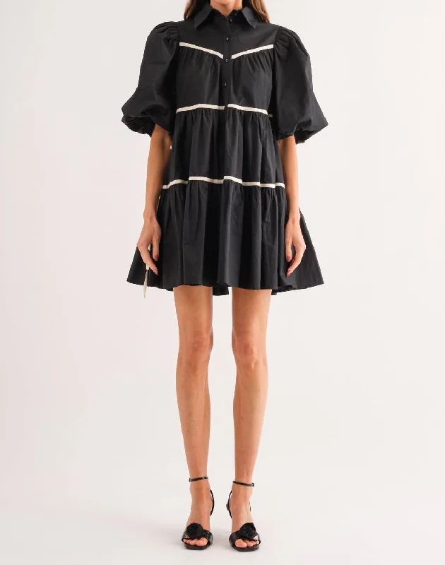 Hot Trends Lena Shirt Dress In Black