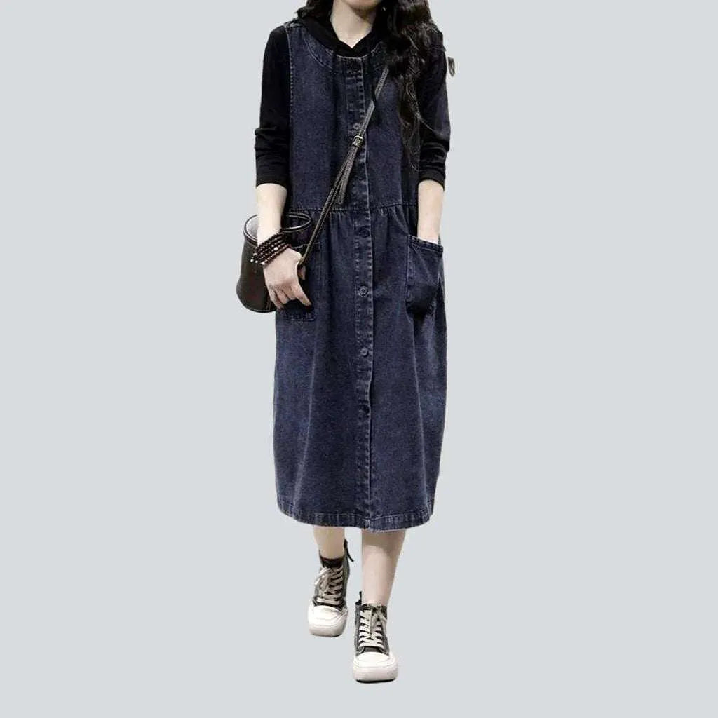Stylish Spring Fashion Long vintage style jeans dress