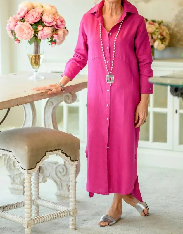Must-Have Styles Rachel Shirt Dress In Magenta