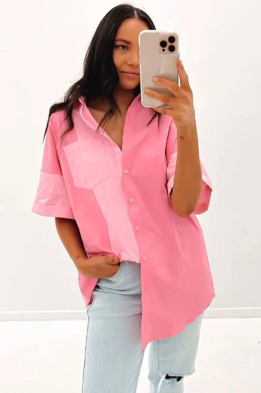 Trendy Threads Eliza Shirt Dress Pink
