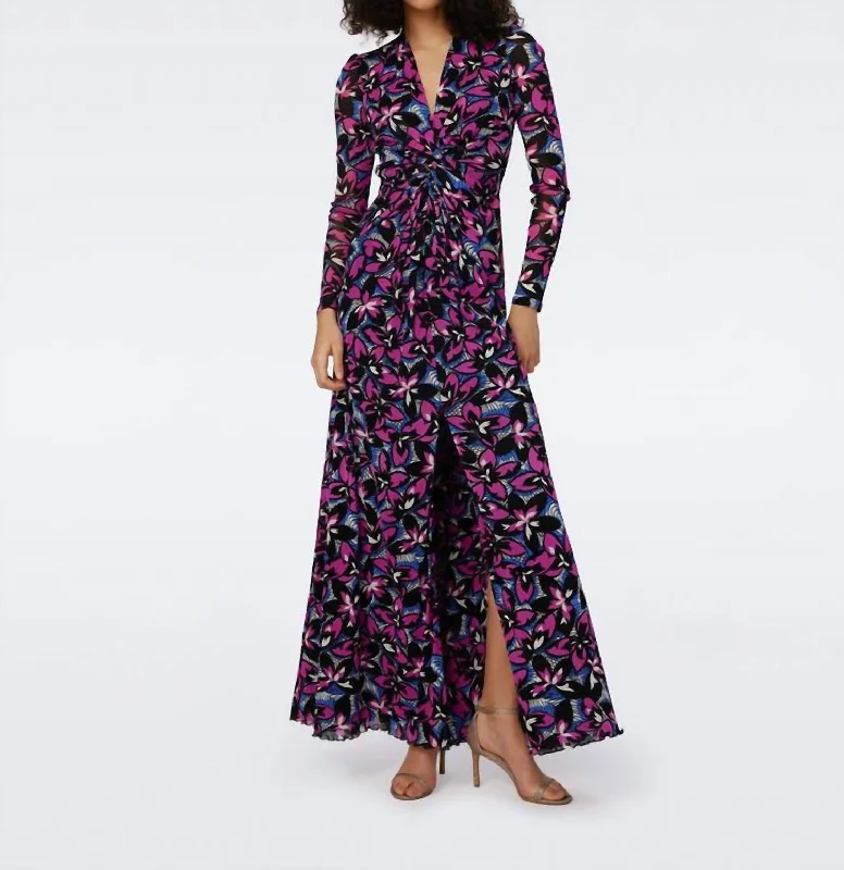 Spring Wardrobe Kassia Mesh Dress In Purple Multi