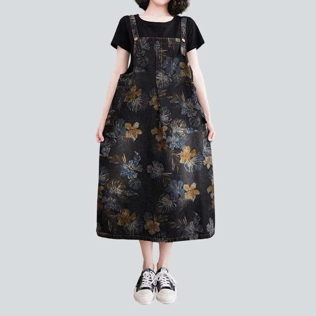 Luxe Women's Fashion Stylish painted turn-of-century jean dress
