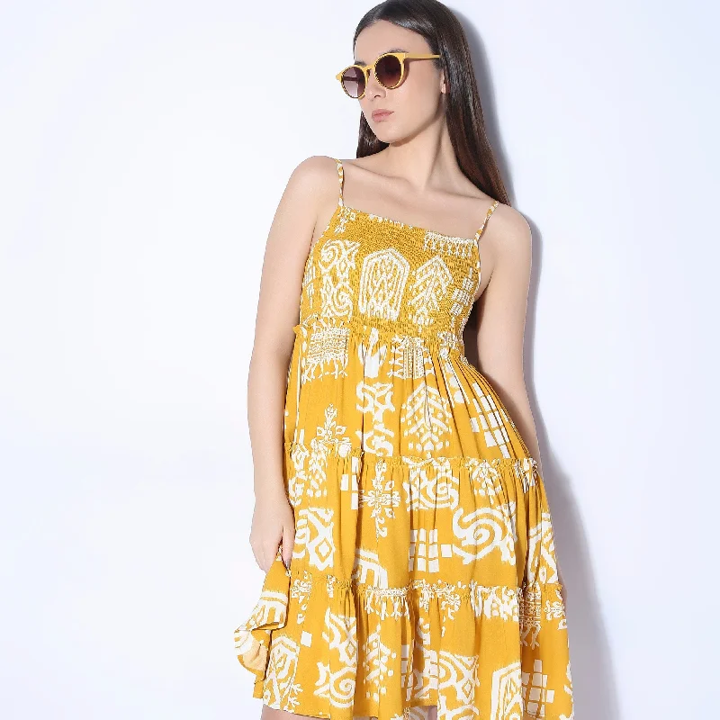 High End Women's Wear Flare Fit Printed Dress