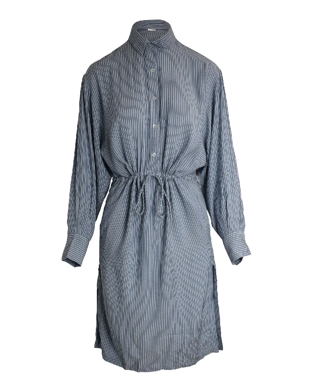 New In This Season IRO Striped Shirt Dress in Blue Modal