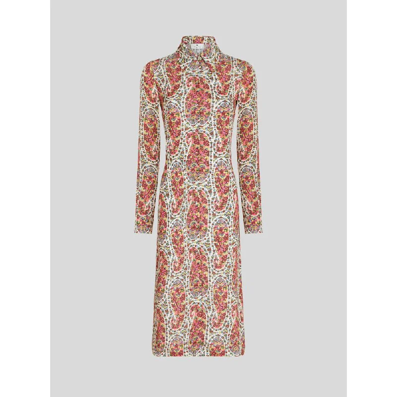 High End Fashion PAISLEY PATTERN SHIRT DRESS