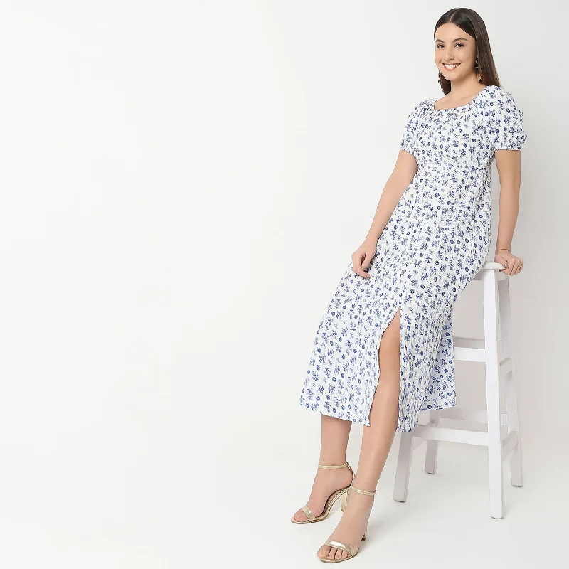 The Epitome Of Modern Women's Fashion Slim Fit Printed Dress