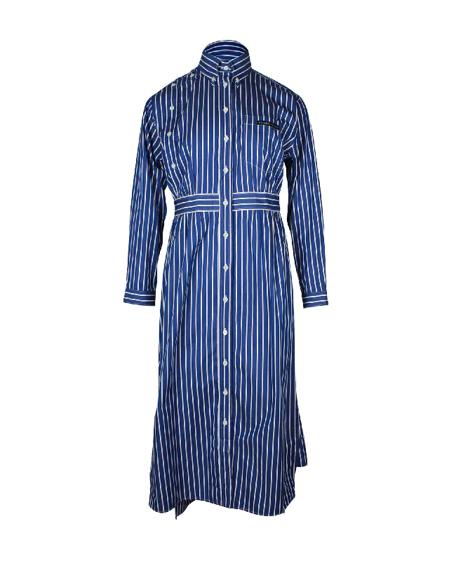 Special Offers Prada Striped Shirt Dress in Blue Cotton