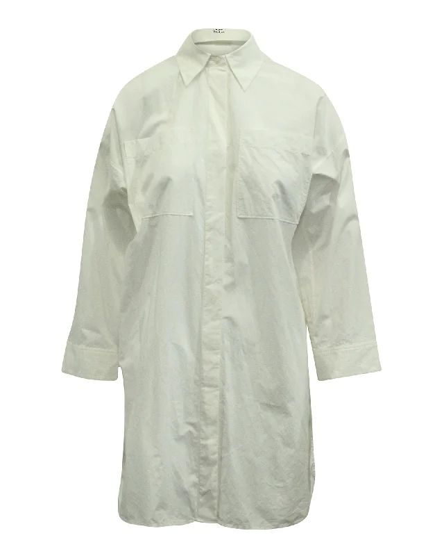 Effortless Style, Endless Impact Acne Studios Oversized Shirt Dress in White Cotton Effortless Style, Endless Impact Acne Studios Oversized Shirt Dress in White Cotton