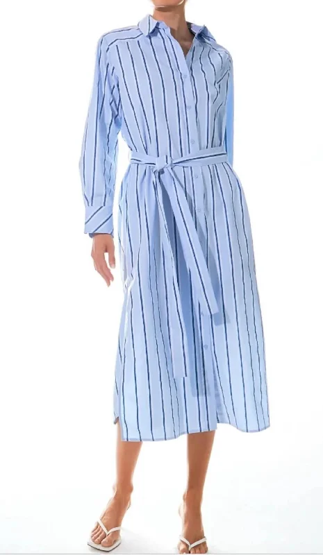 Women's Online Clothing Boutique Shirt Dress In Powder Blue Maxi