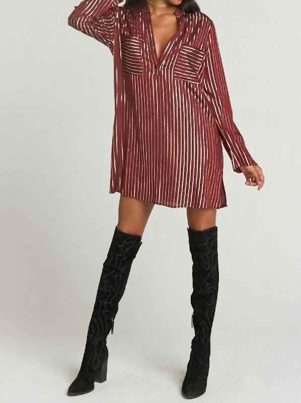 Find Your Unique Flair Maribelle Shirt Dress In Late Night Stripe