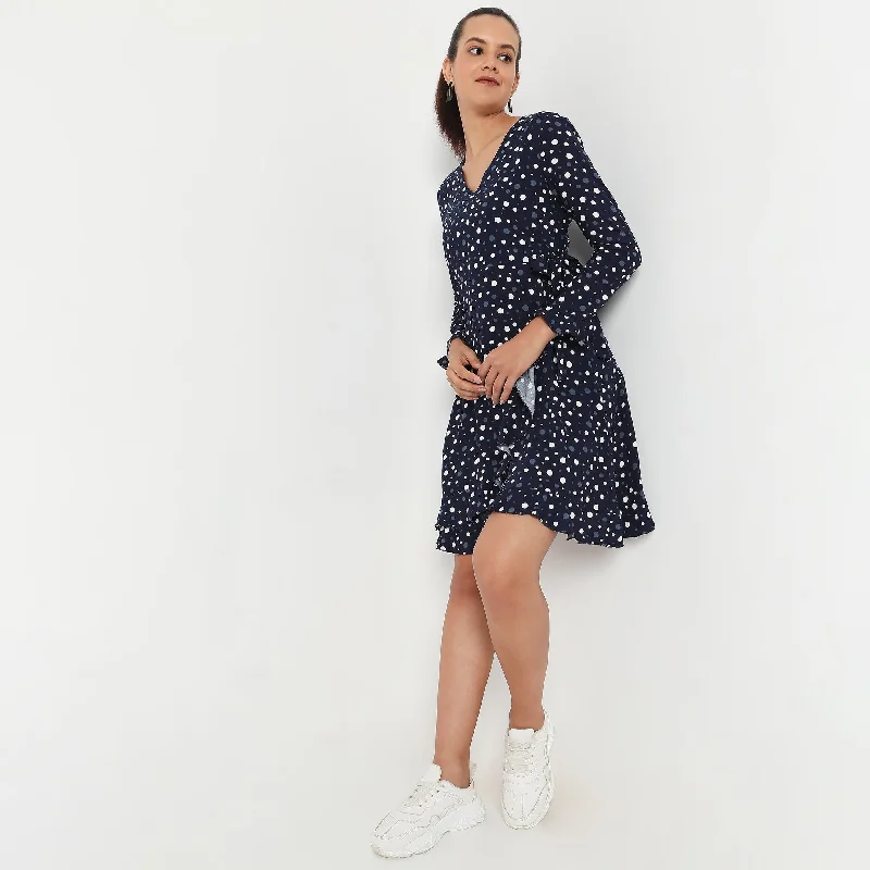 Season Sale Flare Fit Printed Dress