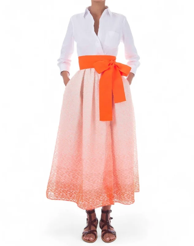 Discount Store Midi Wrap Shirt Dress In Neon