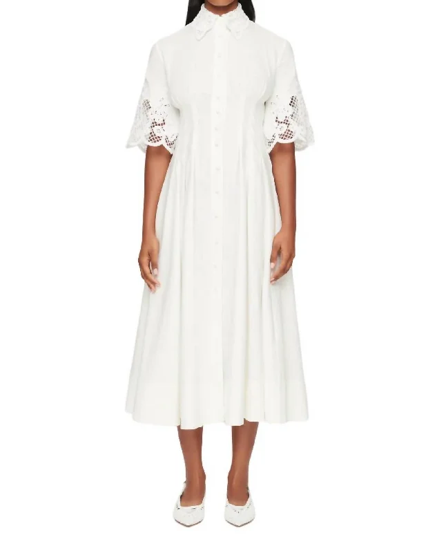 Style Without Limits Zhoe Lace Shirt Dress In White