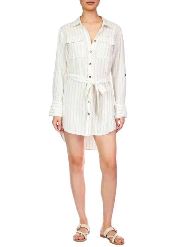 End Of Season Sale Pocket Shirt Dress In Biarritz Stripe