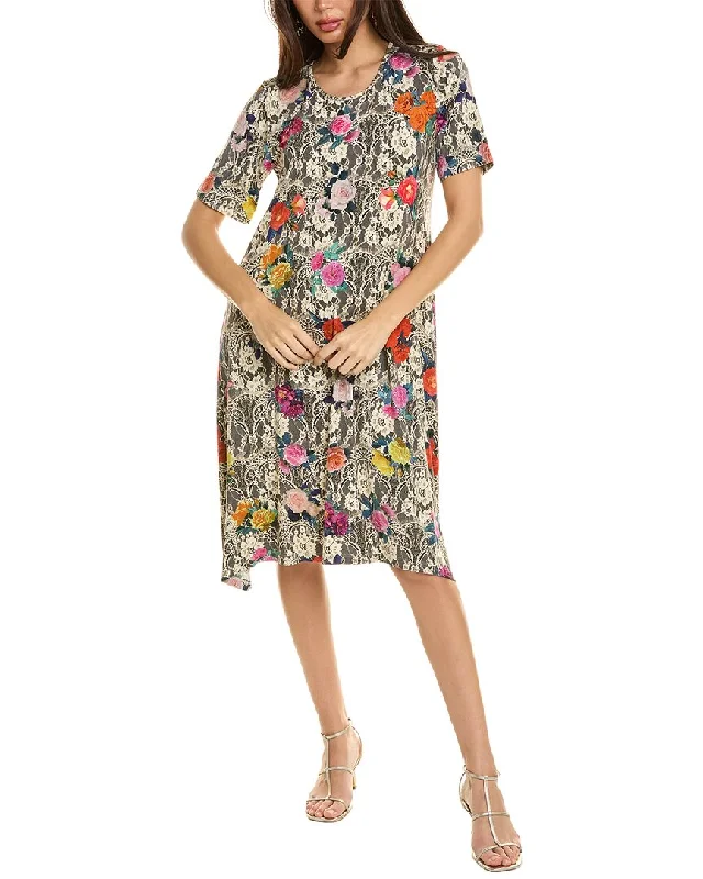 Trendy Street Style Attire Johnny Was Rose Lace Swing Dress