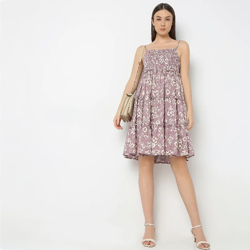 Must-Have Styles Flare Fit Printed Dress