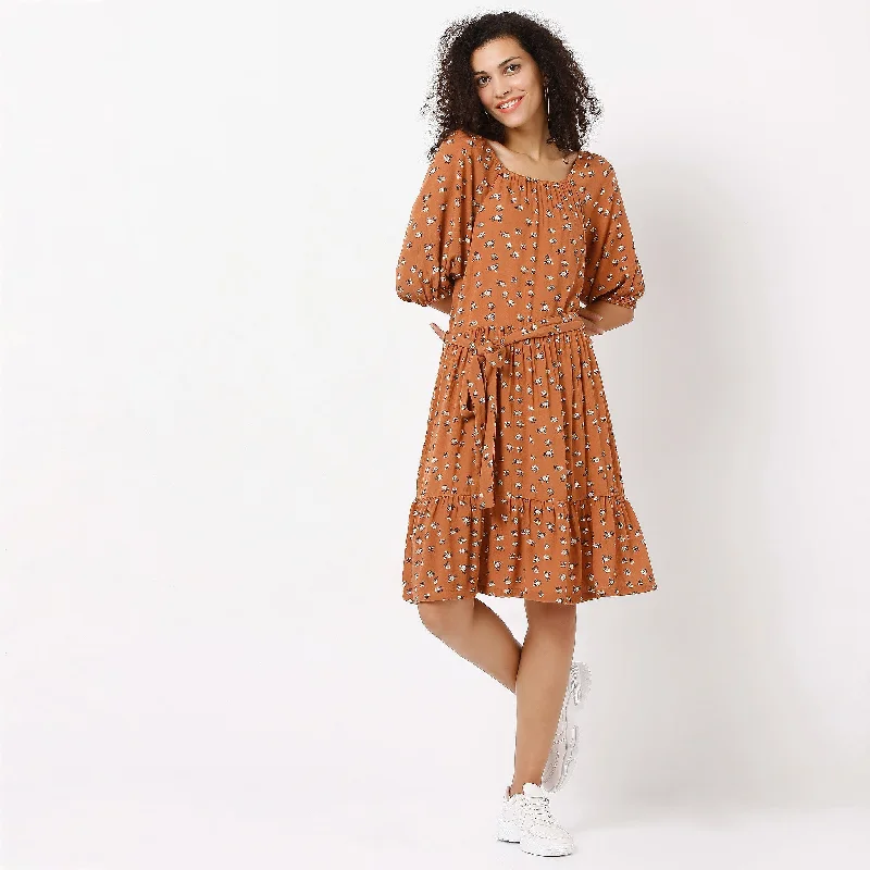 Discount Price Regular Fit Printed Dress