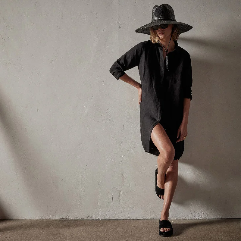 Clothing For Women Pacific Linen Shirt Dress - Black