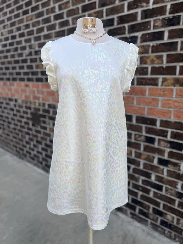 Chic Styles Shimmer Leo Print Dress