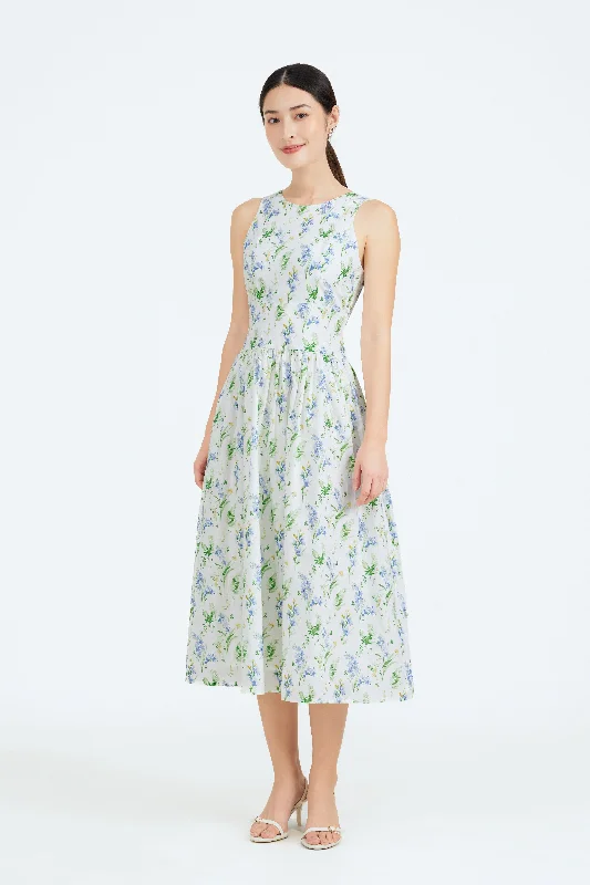 Fashion Essentials Mireille Printed Tie Back Swing Dress