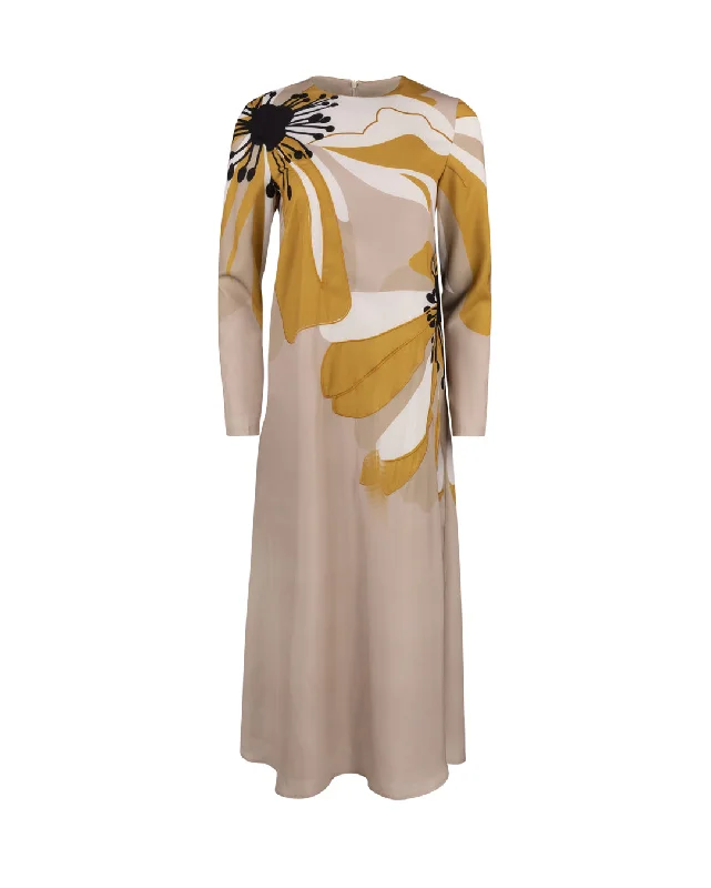 Chic Outfits Large Flower Print Dress
