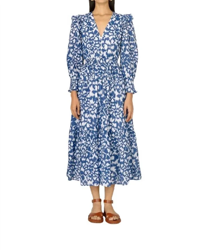 Evening Looks Pearl Maxi Shirt Dress In Bluing