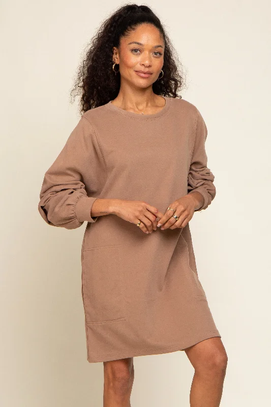 Seasonal Trends Mocha Ultra Soft Sweatshirt Dress