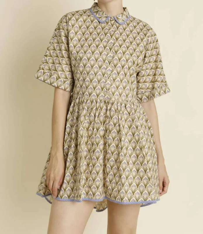 Online Boutiques Ansley Binding Shirt Dress In Olive