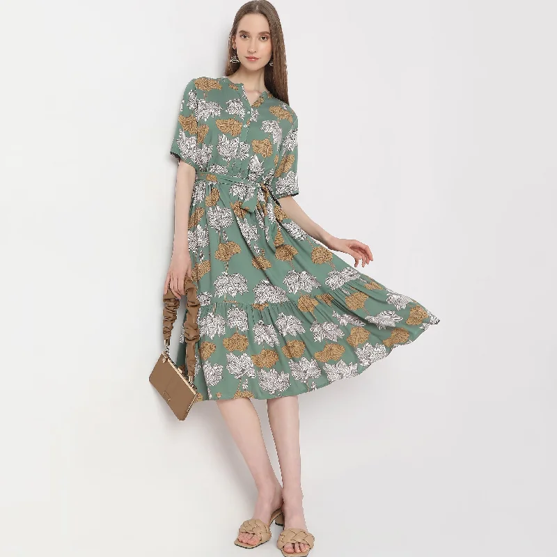 Exclusive Sale Flare Fit Printed Dress